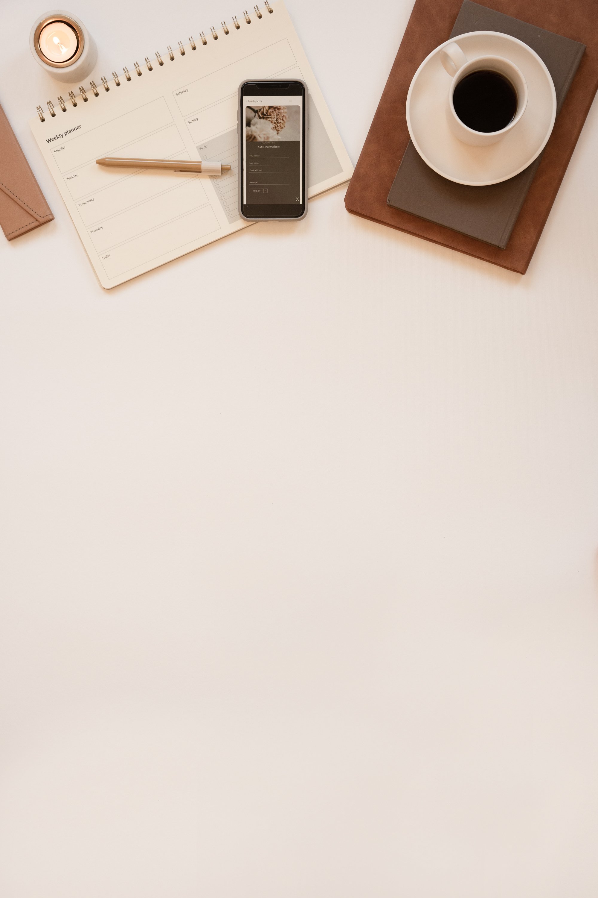 Elegant Office Flatlay of Office Supplies